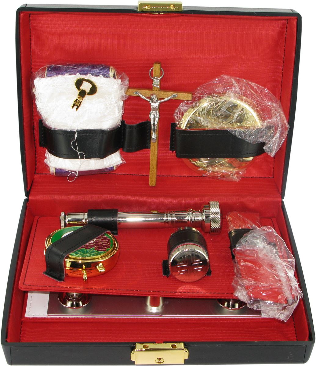 astuccio ( kit celebrazione messa) con altare 11 oggetti