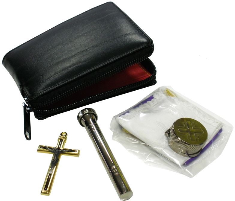 astuccio ( kit celebrazione messa) con altare 11 oggetti