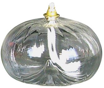lampada per il santissimo in vetro soffiato a forma di melograno - Ø 10 - altezza: 7 cm con stoppino