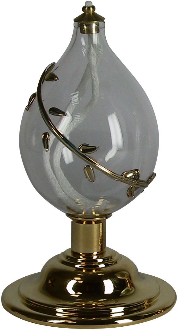 lume a goccia in cristallo soffiato con decorazione dorata - Ø 8 x 13,5 cm 