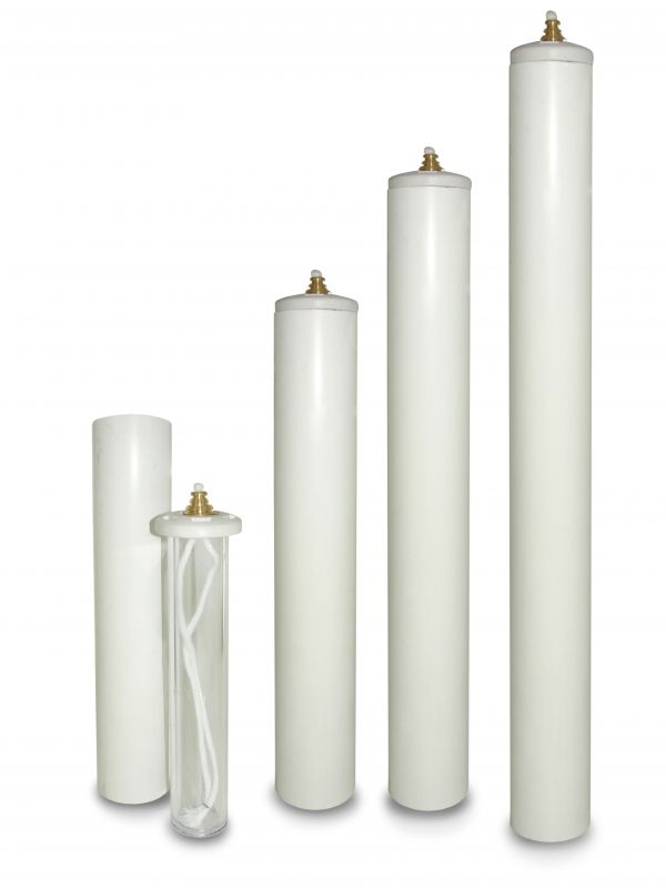 candela a cera liquida con cartuccia Ø 4 cm, finta candela ricaricabile per chiesa in pvc, h 30 cm