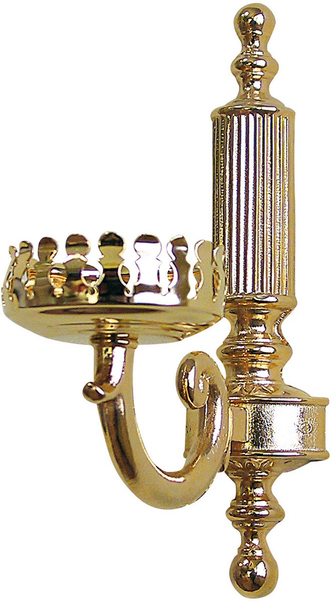 supporto a parete in ottone dorato per vetro rosso - 25 x 17 cm 