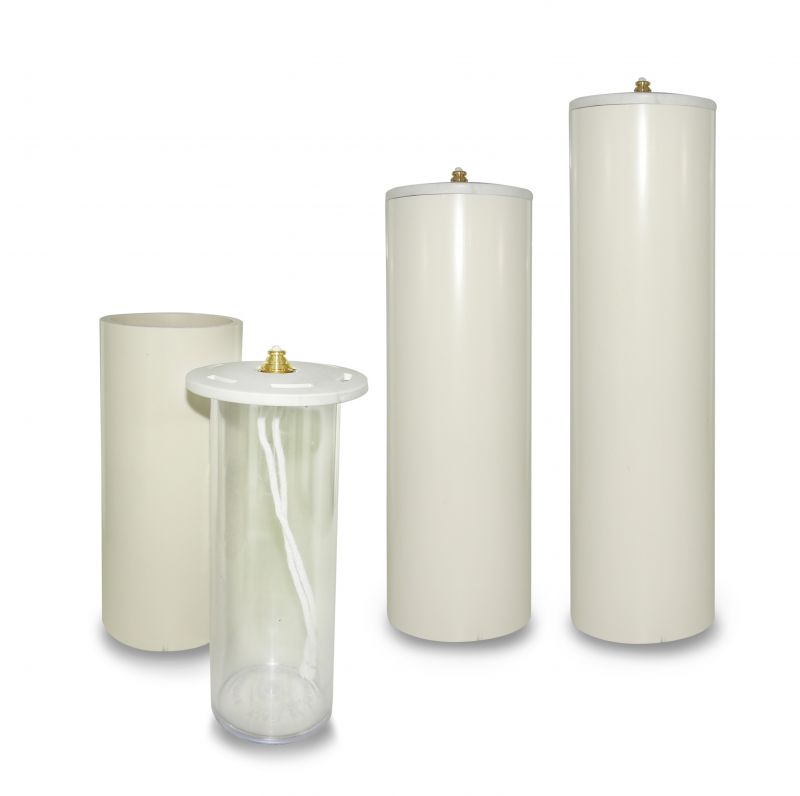 candela a cera liquida con cartuccia diam. 8 cm per candela alta 45 cm