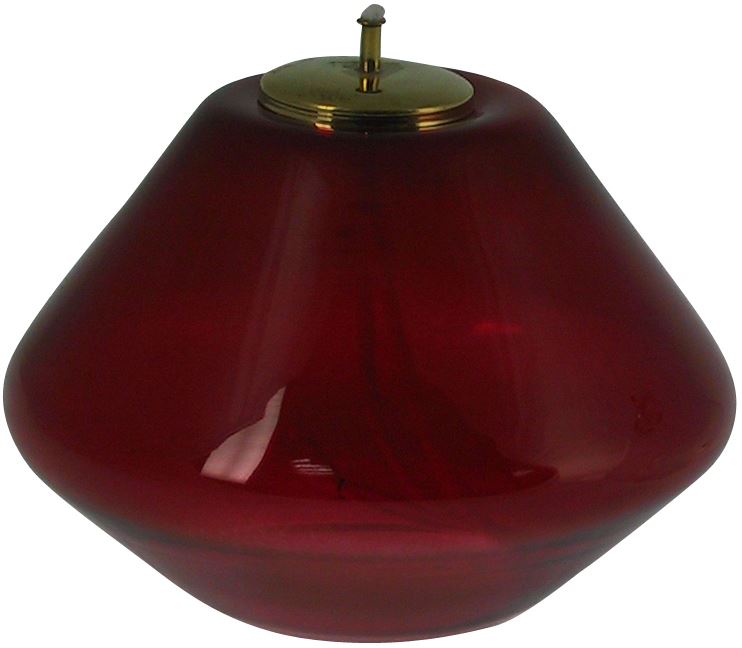lucerna per altare chiesa, lampada lucerna per liturgia, vetro rosso, Ø 14 cm, altezza 10 cm