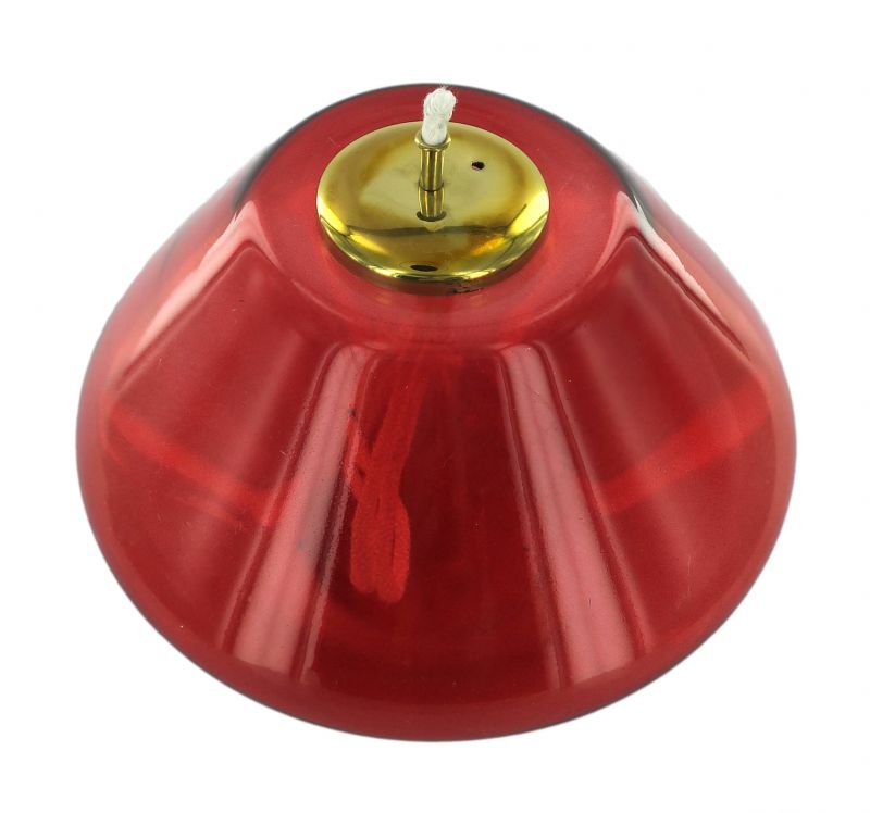 lucerna per altare chiesa, lampada lucerna per liturgia, vetro rosso, Ø 14 cm, altezza 10 cm