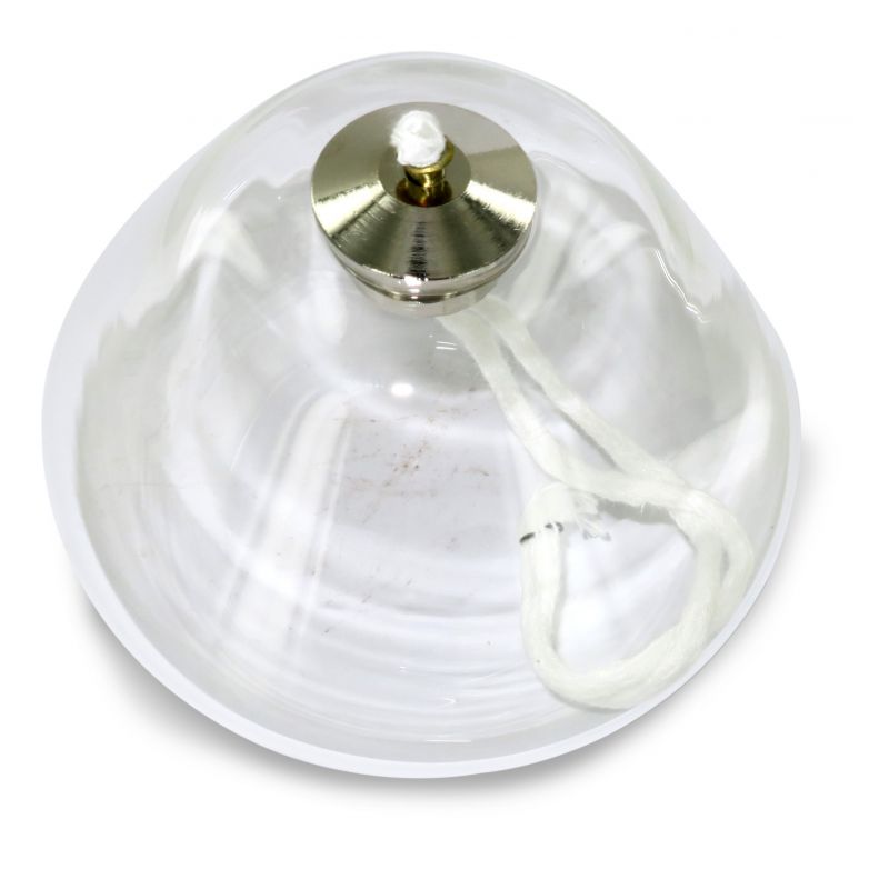 lucerna per altare chiesa, lampada lucerna per liturgia, vetro trasparente, Ø 10 cm, altezza 7 cm