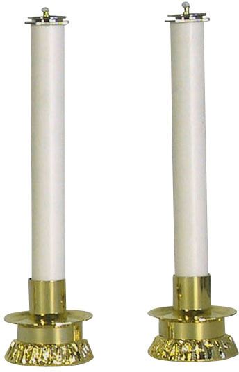 coppia candelieri oro 601 completi di finte candele