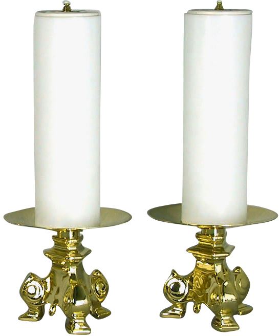 coppia candelieri 666 con finte candele