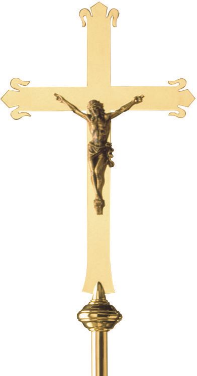 croce processionale in ottone - 142 cm - molina