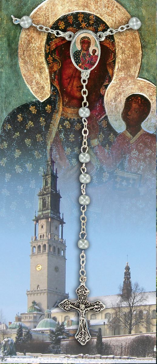 libretto con rosario madonna di czestochowa - polacco
