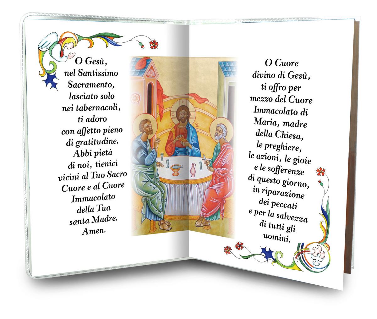 bomboniera comunione: libretto ricordo della prima comunione con medaglia dell'eucaristia, testi in italiano
