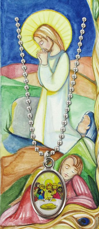 bomboniera comunione: libretto ricordo della prima comunione con medaglia dell'eucaristia, testi in spagnolo
