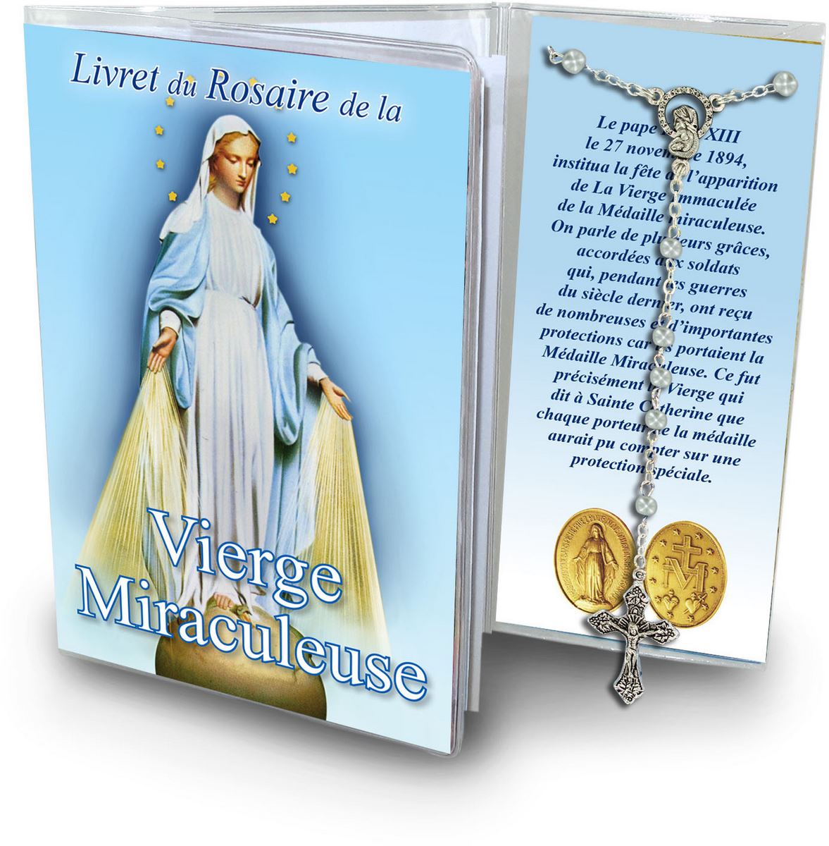 libretto con rosario madonna miracolosa - francese