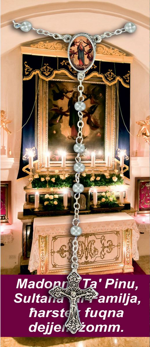 libretto con rosario madonna di ta' pinu - maltese