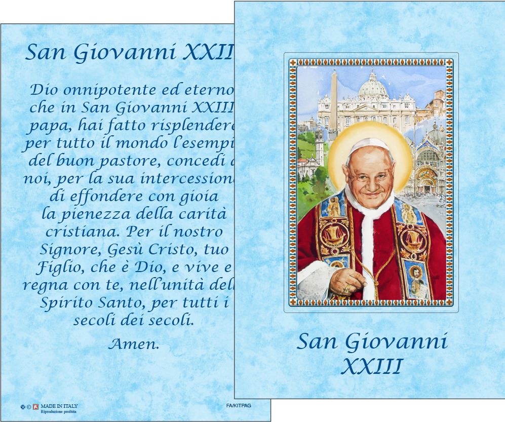 biglietto fustellato con tavoletta san giovanni xxiii 