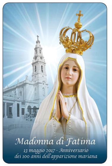 card madonna di fatima in pvc da 5,5 x 8,5 cm - in italiano