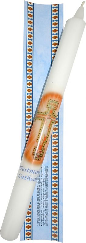 candela in blister con immagine della cattedrale di  westminster cm 4,5 x 25,5