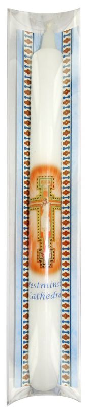 candela in blister con immagine della cattedrale di  westminster cm 4,5 x 25,5