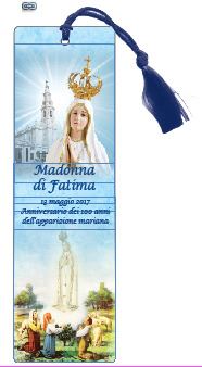 segnalibro madonna di fatima con fiocchetto (italiano) - 3,8 x 12,6 cm