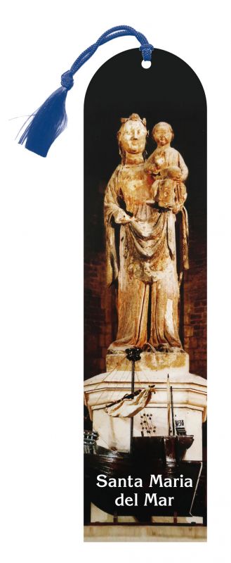 segnalibro santa maria del mar a forma di cupola con fiocchetto - 5,5 x 22,5 cm- spagnolo