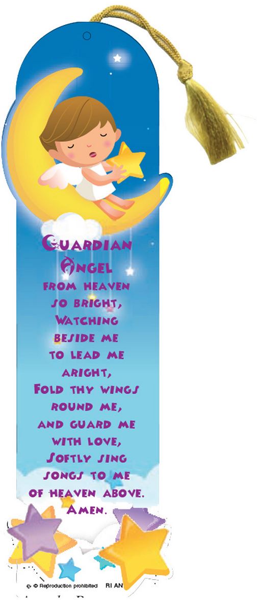 segnalibro angelo della buonanotte in inglese - 5,5 x 22,5 cm