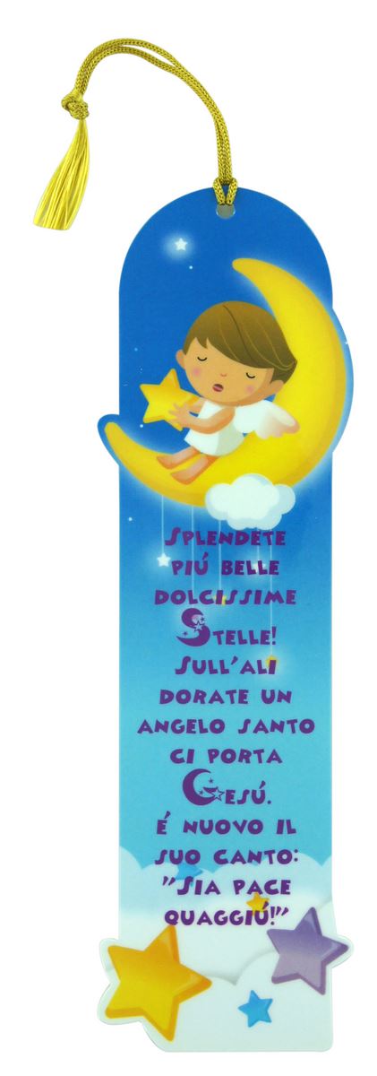 segnalibro angelo della buonanotte in italiano - 5,5 x 22,5 cm