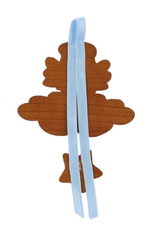 segnalibro angelo custode a forma di cupola con fiocchetto azzurro - 5,5 x 22,5 cm