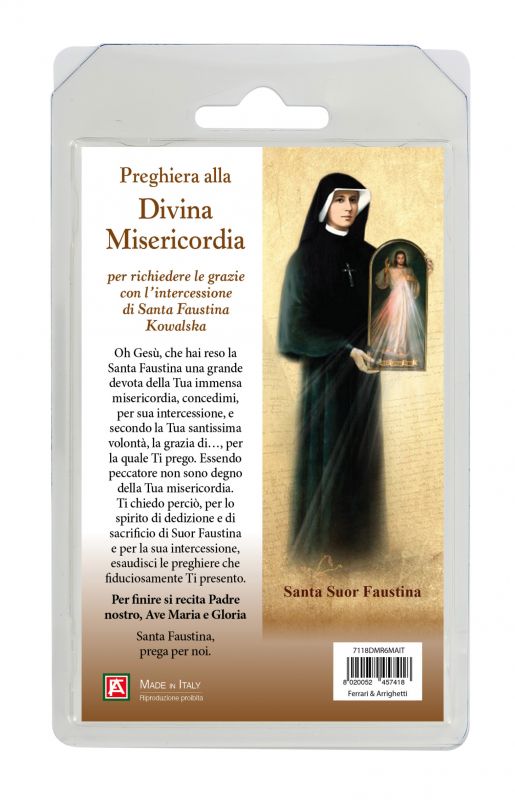 rosario semicristallo marrone santuario della divina misericordia (roma) con preghiera in italiano