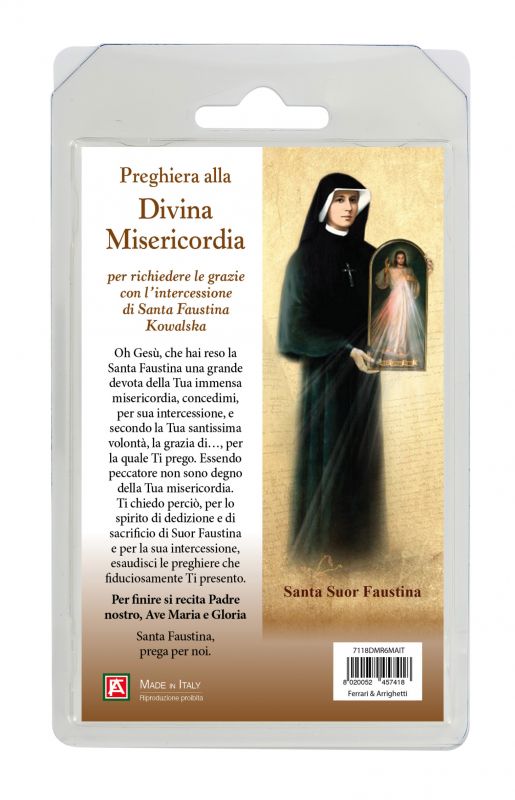 rosario semicristallo marrone santuario della divina misericordia (roma) con preghiera in italiano