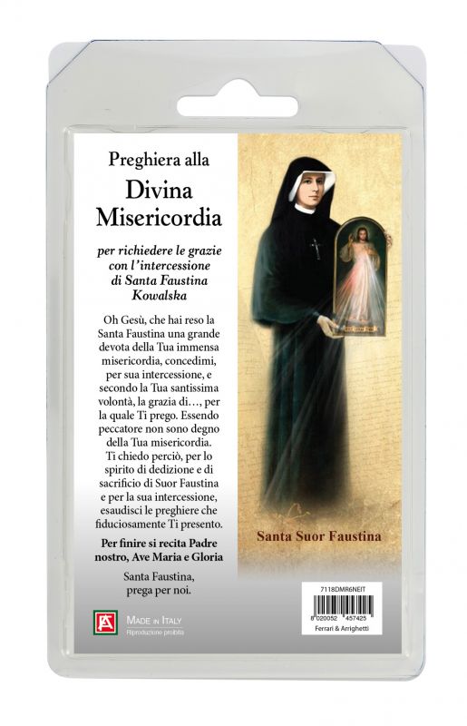 rosario semicristallo nero santuario della divina misericordia (roma) con preghiera in italiano