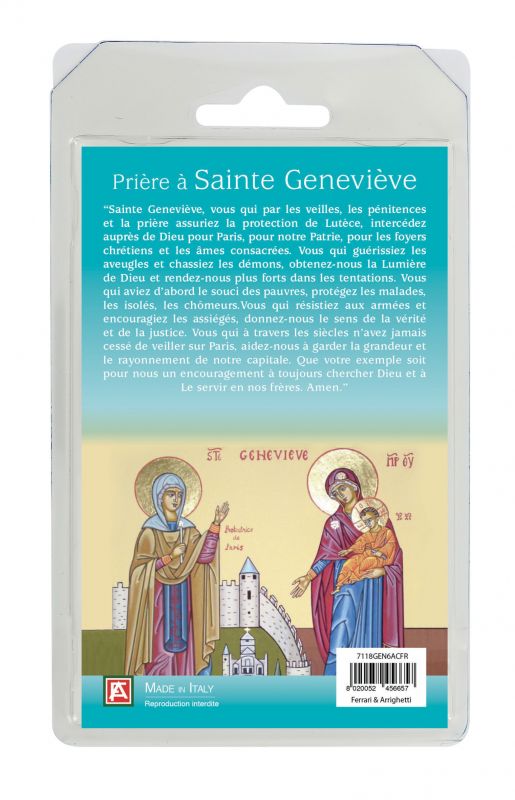 rosario semicristallo santa genoveffa con preghiera in francese