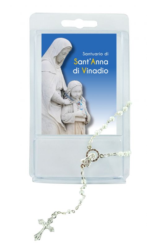 rosario perlina bianca mm.4 con blister sant anna