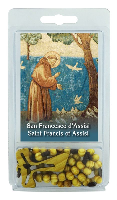 rosario ulivo con tau e preghiera semplice di san francesco d'assisi