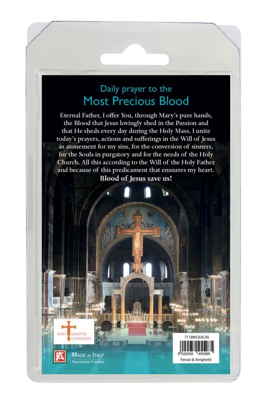 rosario semicristallo cattedrale di westminster con preghiera in inglese