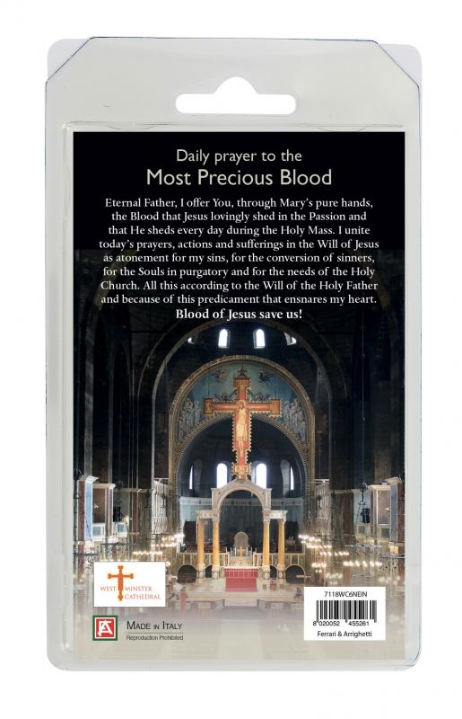 rosario semicristallo nerocattedrale di westminster con preghiera in inglese