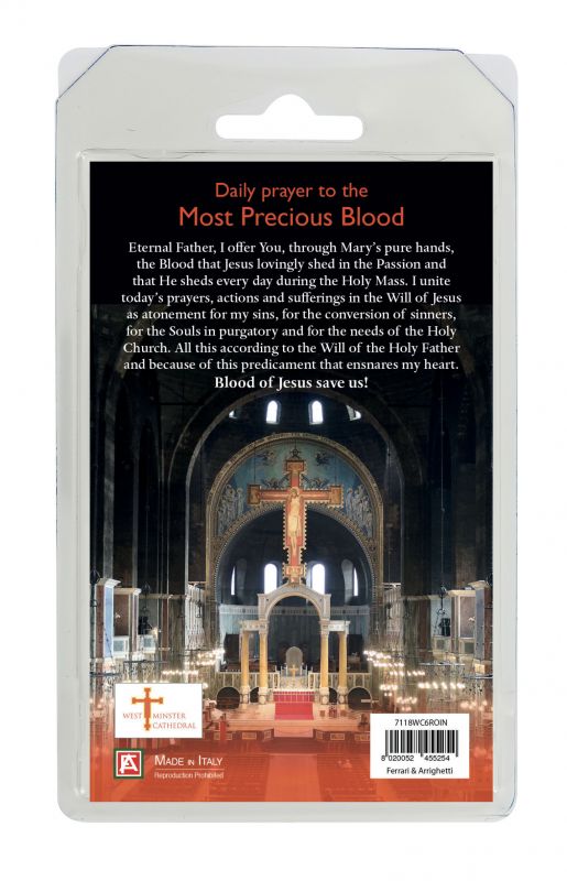 rosario semicristallo rosso cattedrale di westminster con preghiera in inglese