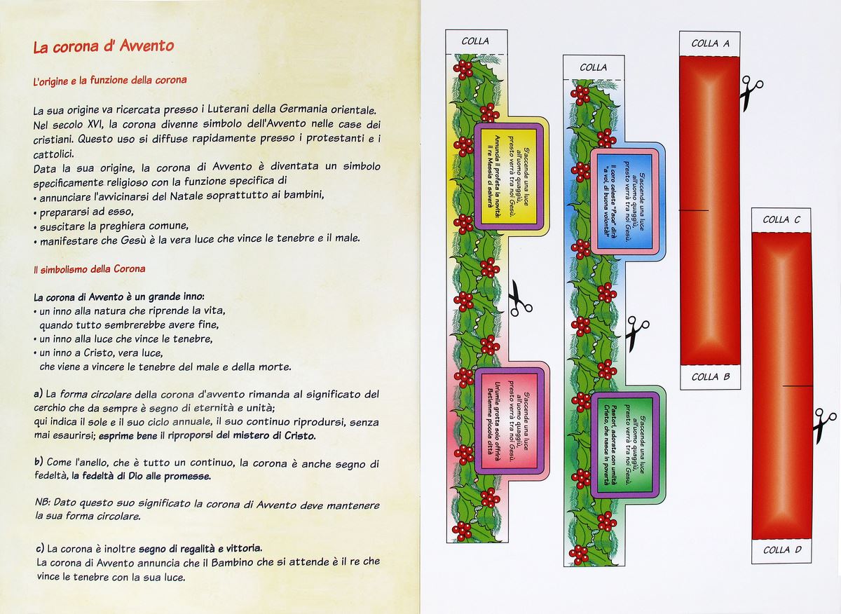 stock:coroncina avvento in cartoncino da costruire