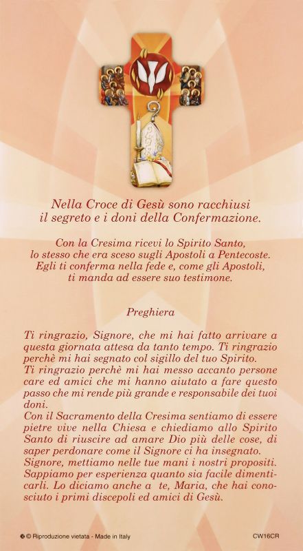 ricordo della cresima/confermazione con croce - italiano