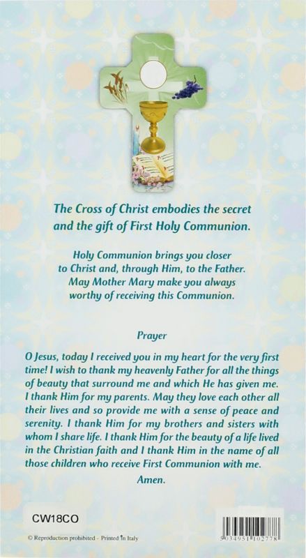 croce comunione con certificato e preghiera in inglese