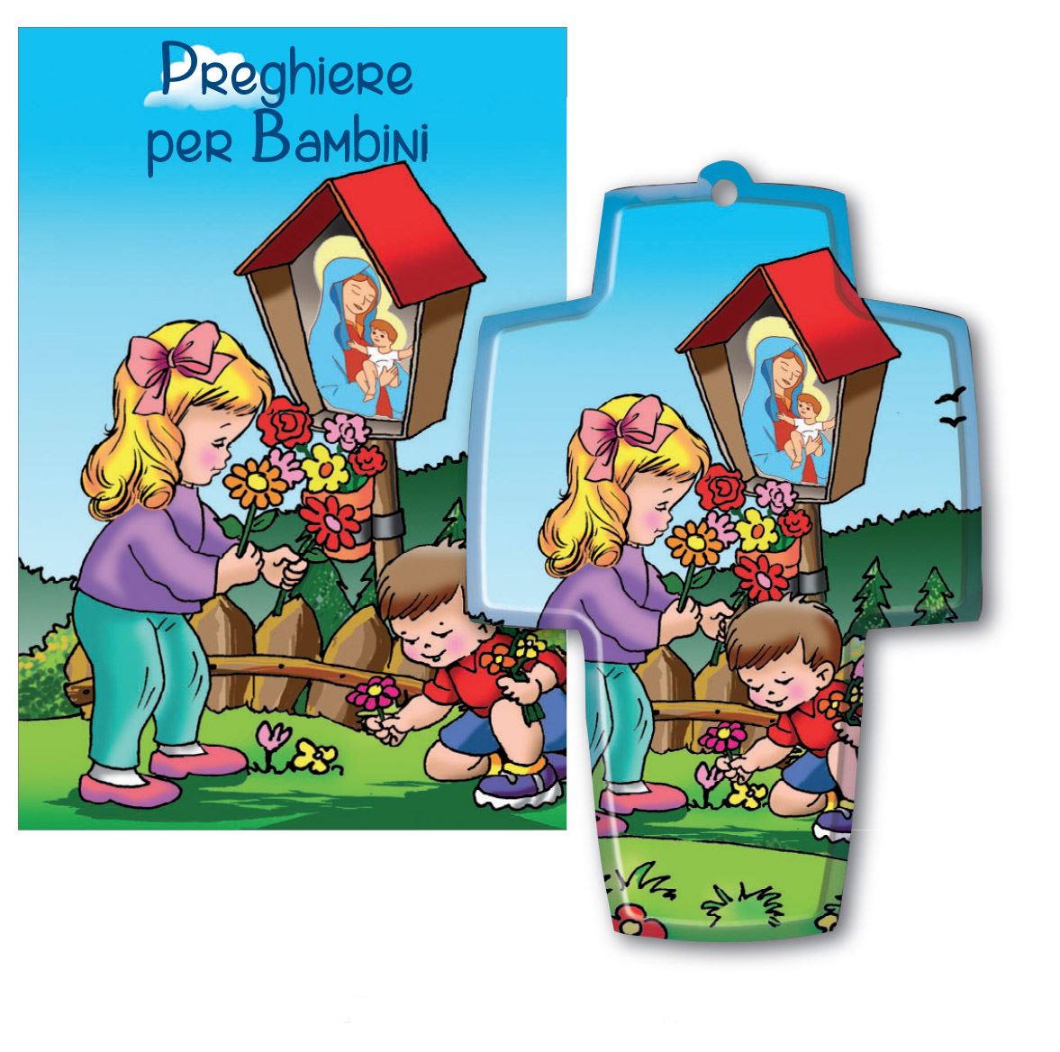 libretto preghiere bimbi con croce cm 9x13,5 - italiano