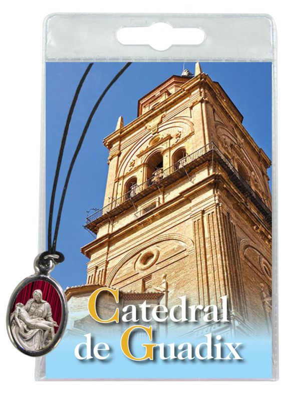 medaglia catedral de guadix con laccio e preghiera in spagnolo