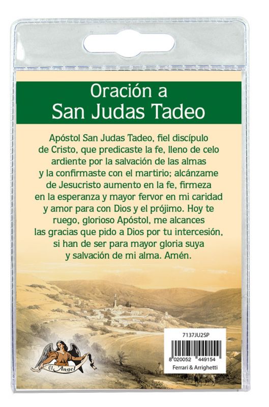 medaglia san giuda taddeo madrid con laccio e preghiera in spagnolo	