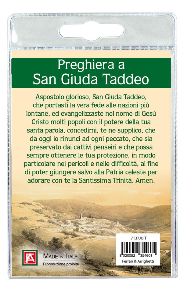 medaglia san giuda taddeo con laccio e preghiera in italiano