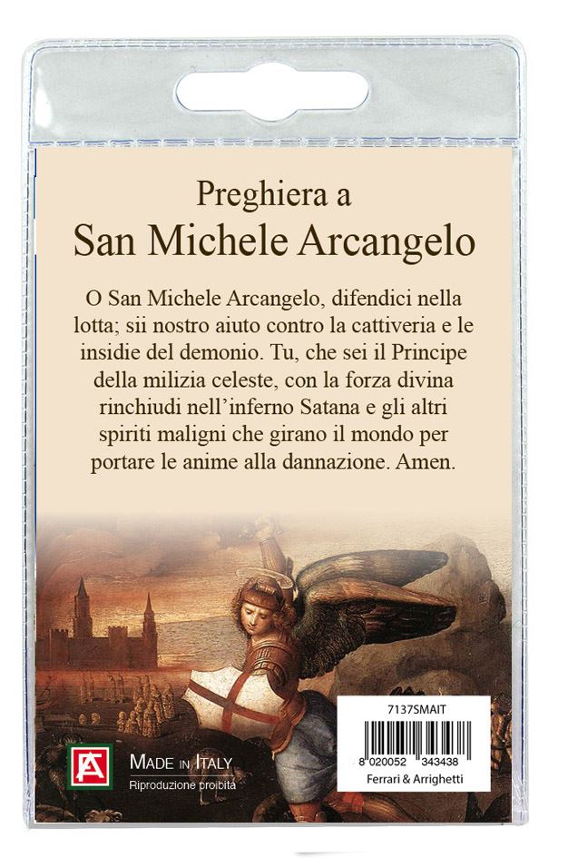 7137smait medaglia san michele con laccio, preghiera in italiano