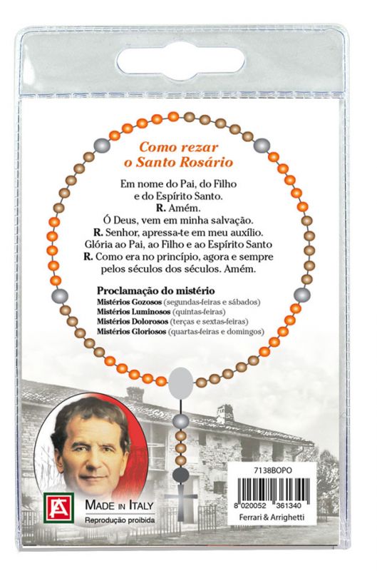 decina in legno con immagine di san giovanni bosco