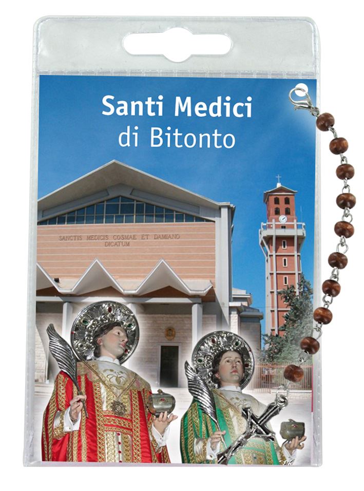 decina dei santi medici di bitonto con blister trasparente e preghiera	