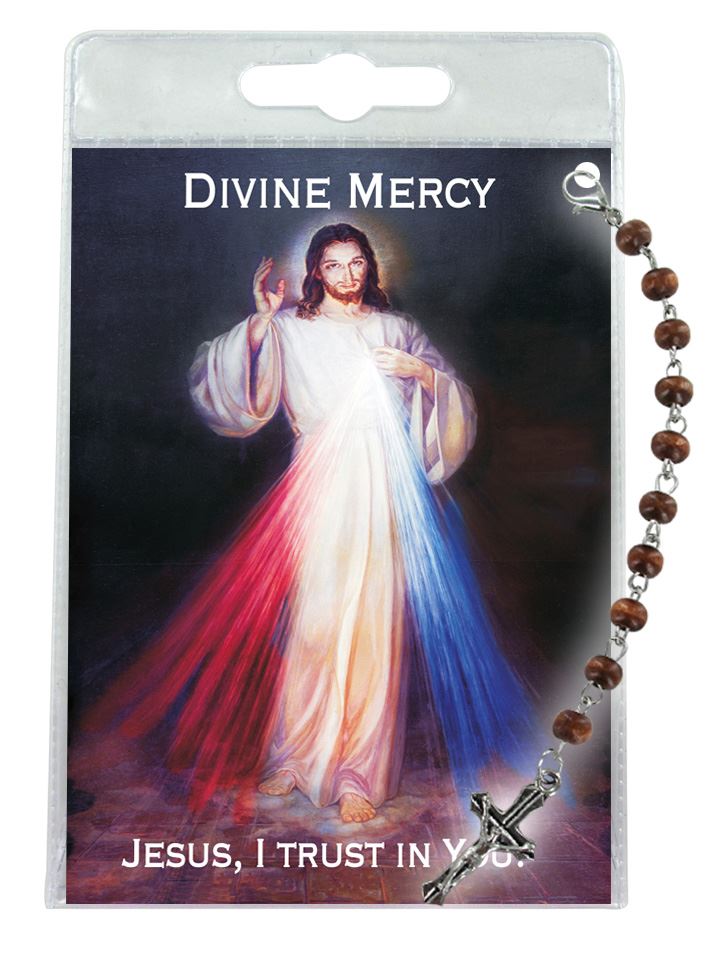 decina della divina misericordia con blister trasparente e preghiera - inglese
