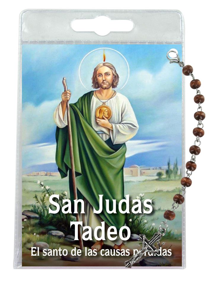 decina di san giuda taddeo con blister trasparente e preghiera - spagnolo