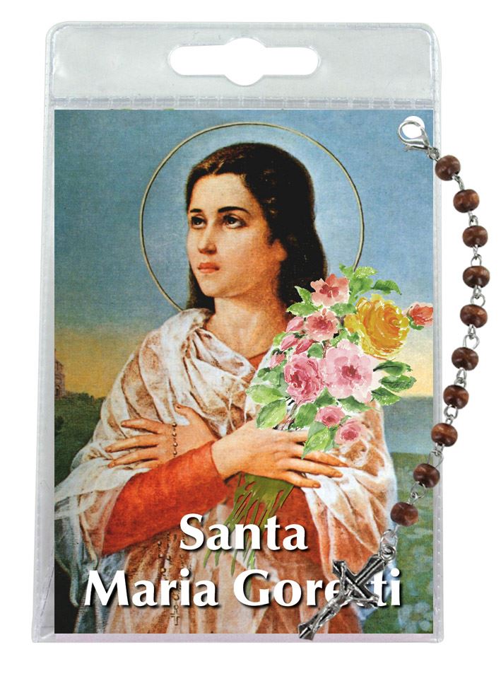 decina di santa maria goretti, in blister trasparente con preghiera, testi in italiano
