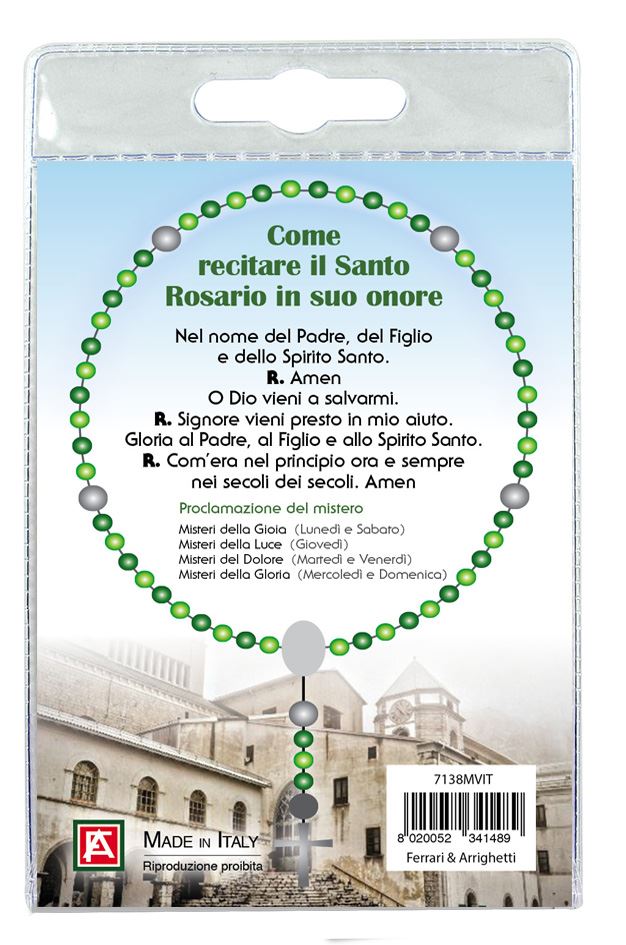decina della madonna di montevergine con blister trasparente e preghiera